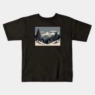 Mountain Vintage Retro Established Woods Fauna Kids T-Shirt